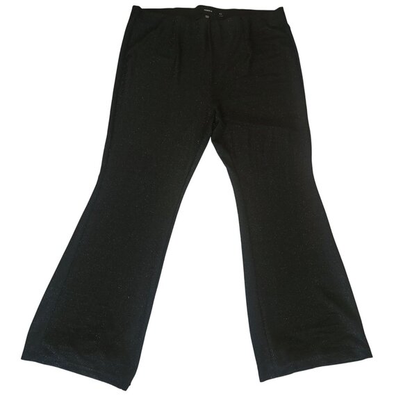 Torrid Black Glittery Flare Pants Womens Size 3R‎ Nylon/Polyester/Spandex Blend - Picture 1 of 5